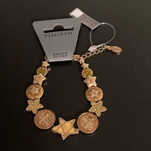 Pilgrim Gold and Olive Star Bracelet